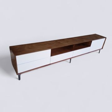 Bevelry Natural Oak Tv Stand -Brown oak effect & white