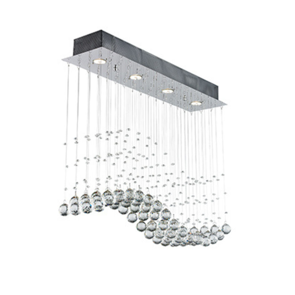 4LT Chandelier Crystal & Chrome GU10 4x50w