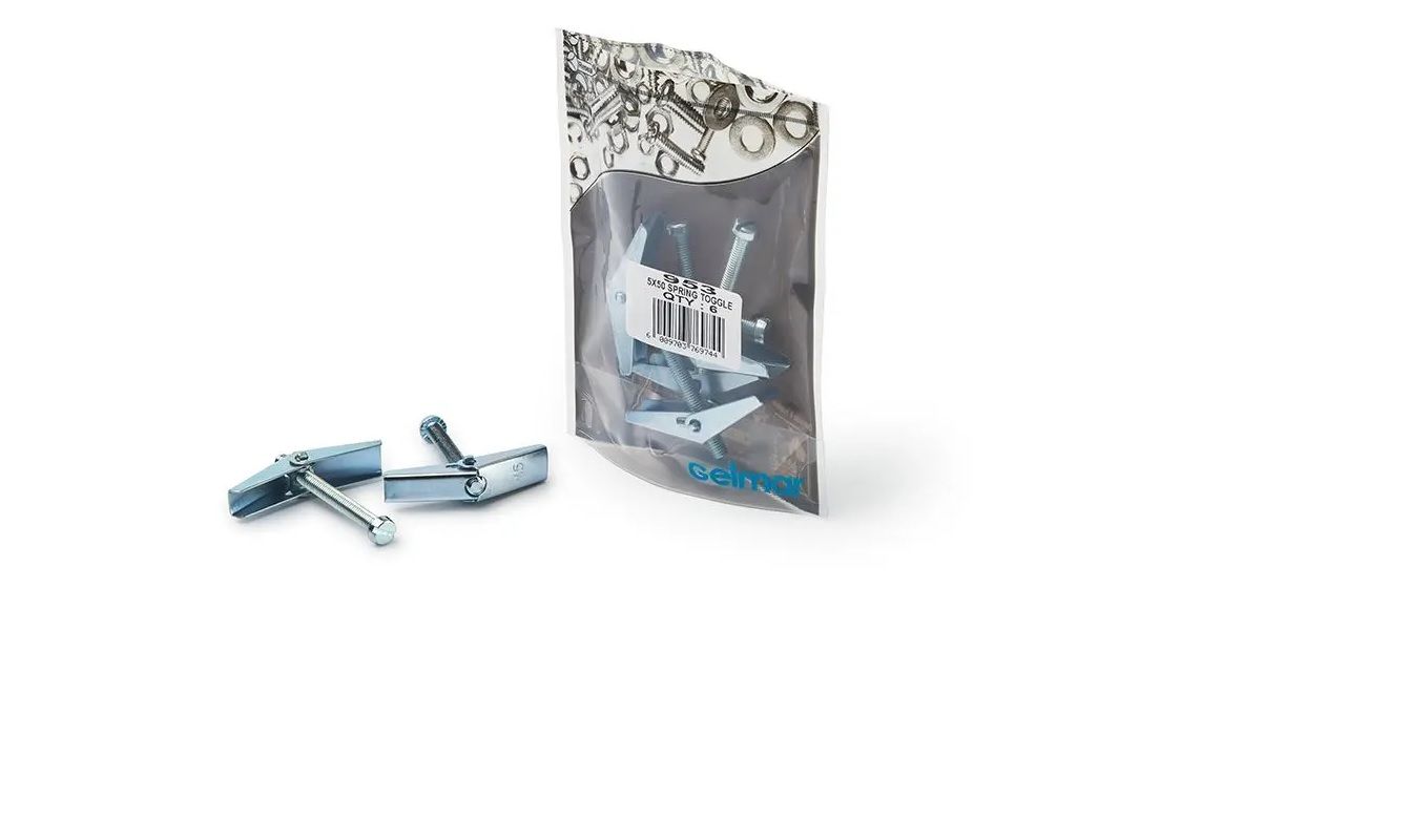 Spring Toggles, 5mm x 50mm, 6 Pieces (4 pack) BY WOODLY