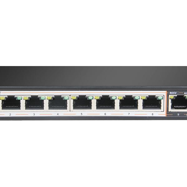 Scoop 8 Port Fast Ethernet Switch With 8 Ai Poe Ports And 2 Ge Uplink