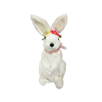 Grass Bunny Girl White With Flower Crown 26Cm