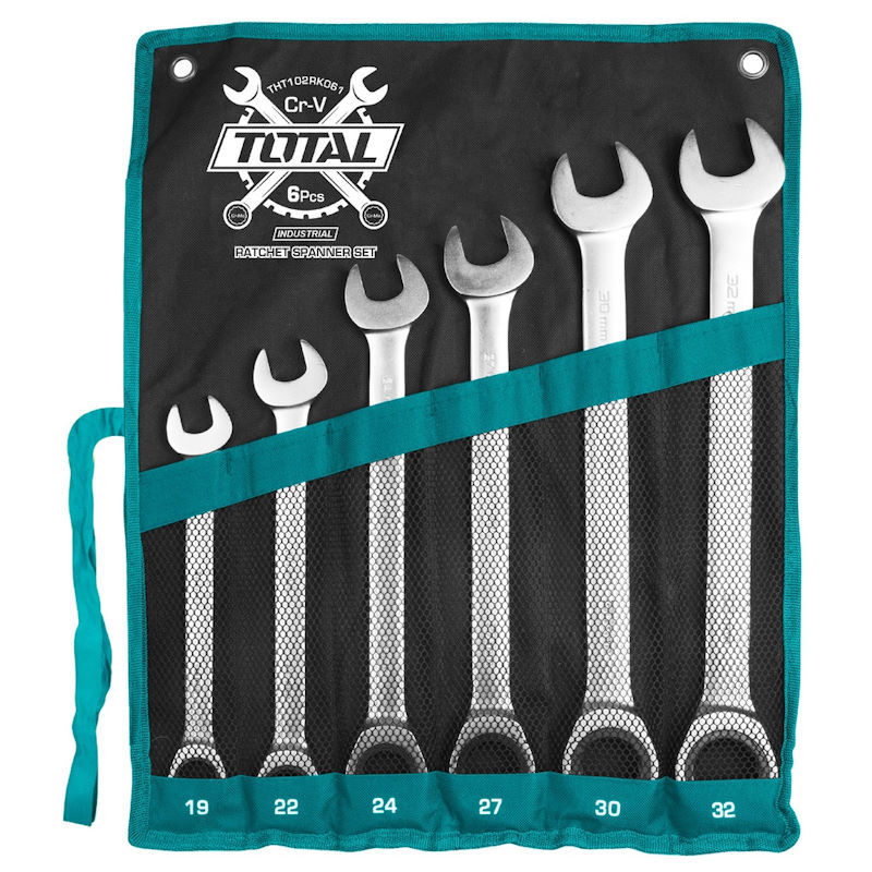 Total Tools Ratchet Spanner Set 6Pcs Industrial