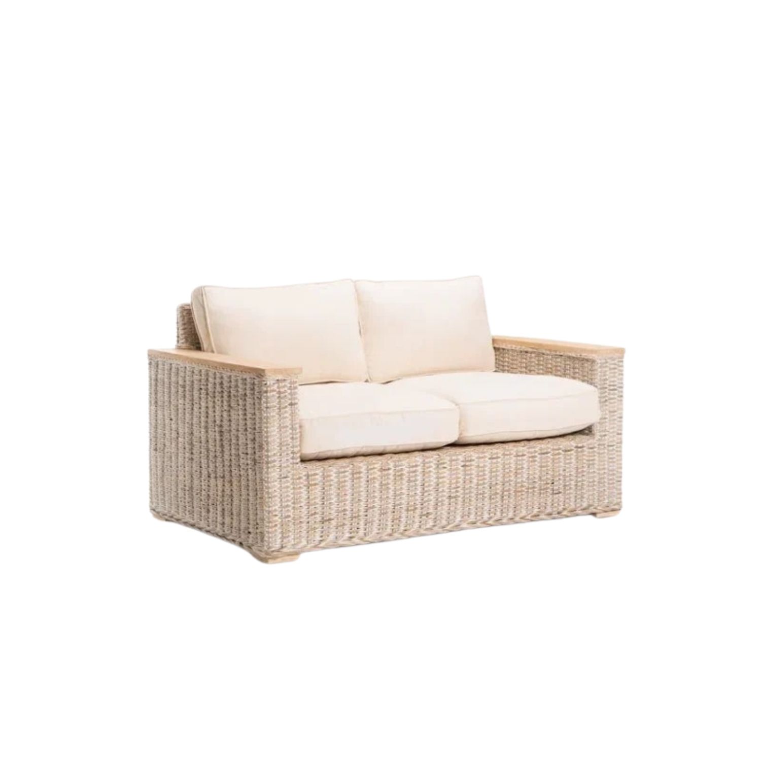 Kubu Whitewash 2-Seater Outdoor Sofa