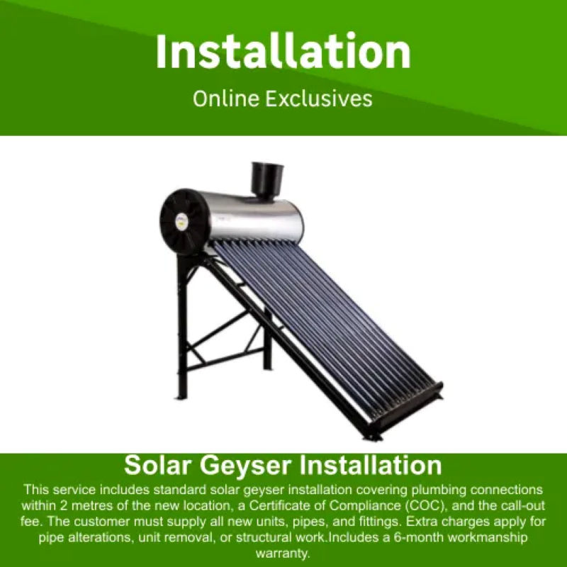 Standard Solar Geyser Installation by Mzansi Technology and Construction Group