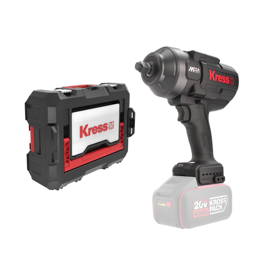 KRESS 1/2" Impact Wrench 20V BL 1300Nm TOOL ONLY