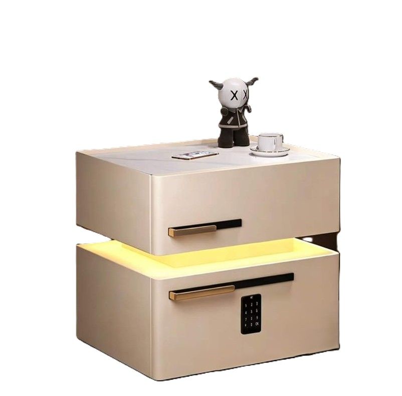 LBM FURN- Smart Bluetooth Speaker Bedside Table- Khaki