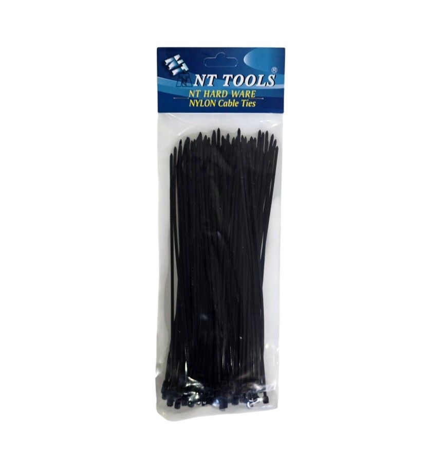 NT TOOLS Cable Ties 3x200mm (100 Pcs) - Black
