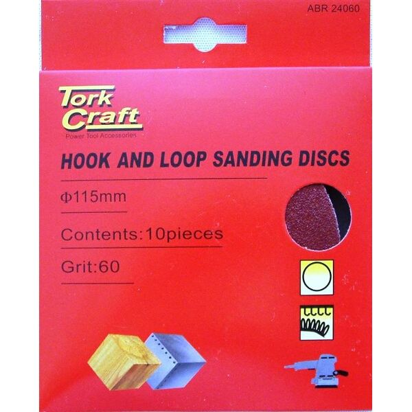 Sanding Disc 115Mm 60 Grit 10/Pack Hook And Loop