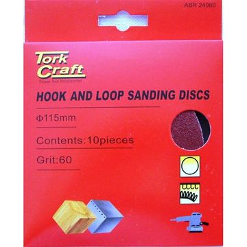 Sanding Disc 115Mm 60 Grit 10/Pack Hook And Loop