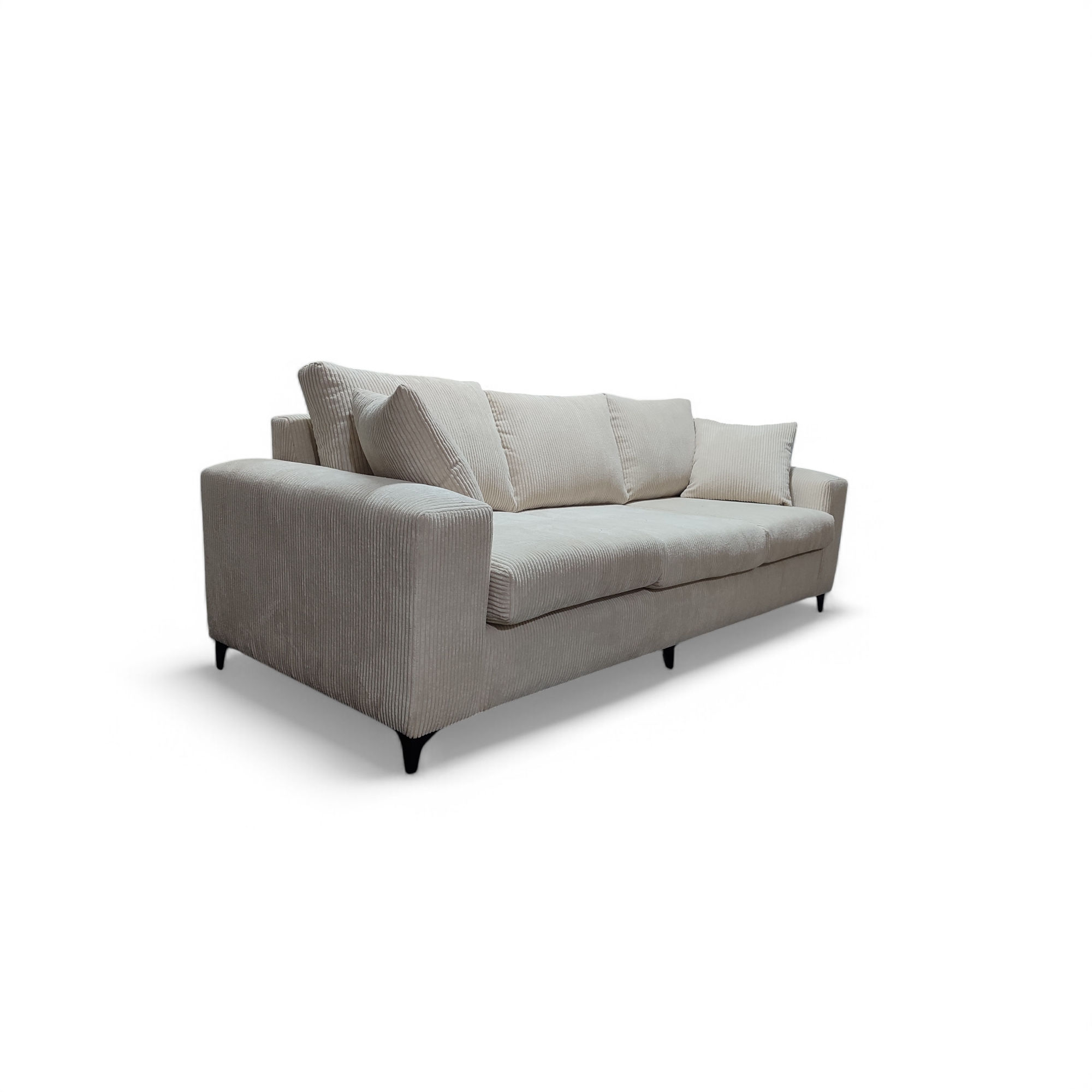 Suresh 3 Seater Couch-Couduroy Cream white