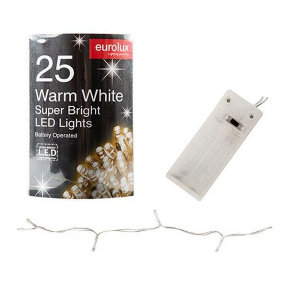 LED Light Chain Warm White Battery Operated