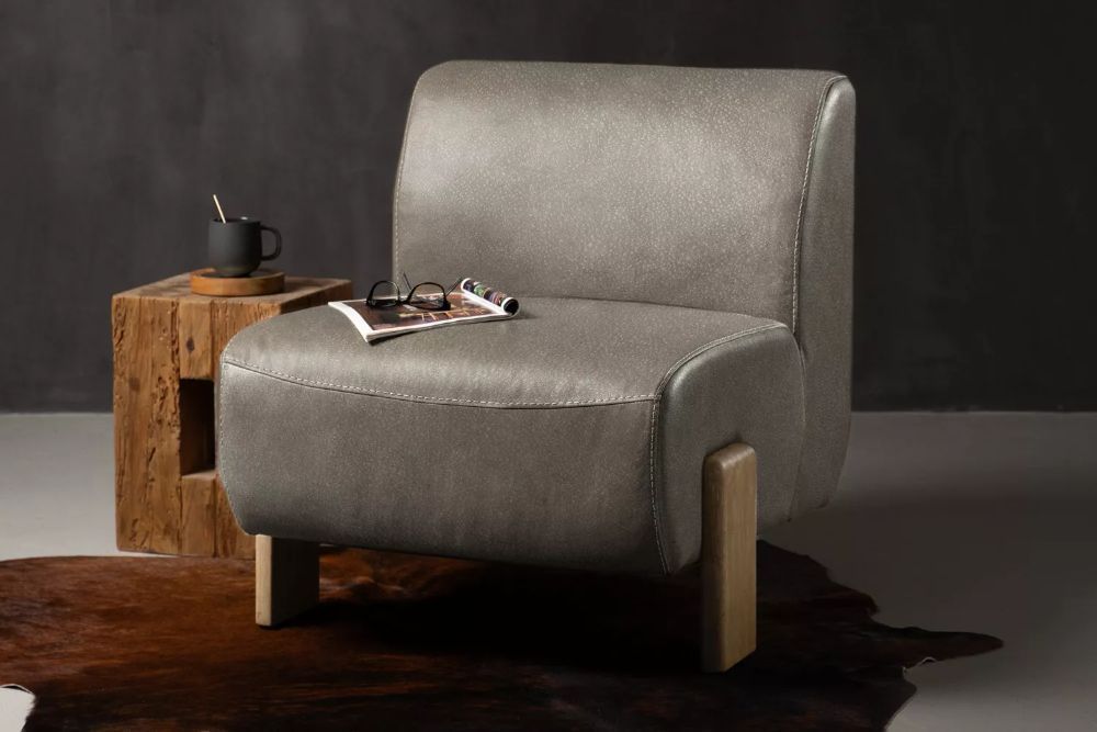 TAKARA LEATHER CHAIR MODERN MINIMALIST GRAPHITE