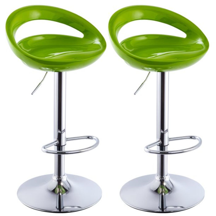 Bar Stools / Kitchen Counter Breakfast Chairs – 2 Pack - Green