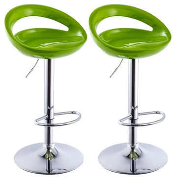 Bar Stools / Kitchen Counter Breakfast Chairs – 2 Pack - Green
