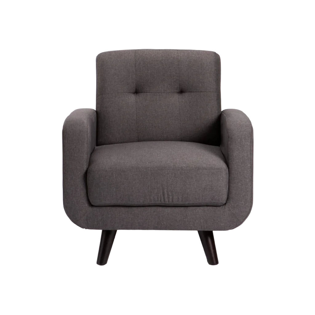 Vividitto - Pejane Fabric Armchair -  Dark Grey/Dark Leg