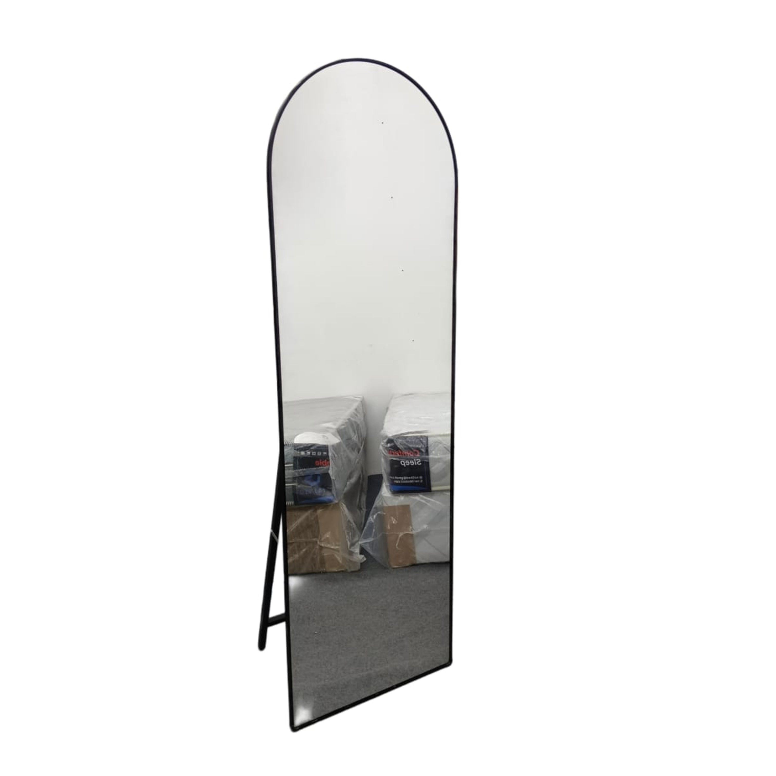 Full Body Arch Shaped Standing Mirror - Black Frame