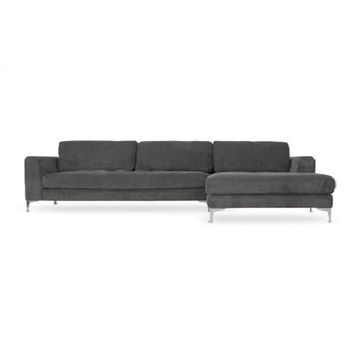 Modular L shaped 5 seater dark grey couch