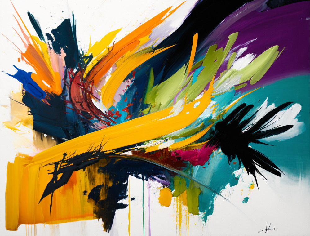 Canvas Wall Art - Canvas Wall Art: Abstract Expressionist Painting - B1285 - [120 x 80 cm]
