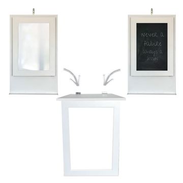 SpaceSave Fold Up Wall Mounted Desk Combo 100x60cm - White