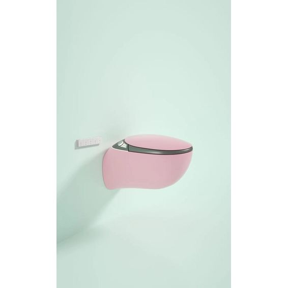 Aura-Sleek Smart Wall-Hung Commode- Pink