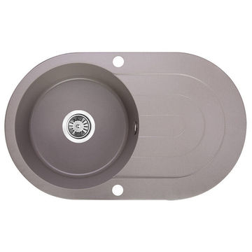 Laveo Dafne Granite Sink 1 Bowl with Drainer - Grey