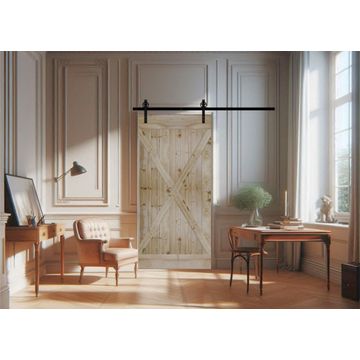 X-Brace Plank Barn Door with Hardware Kit