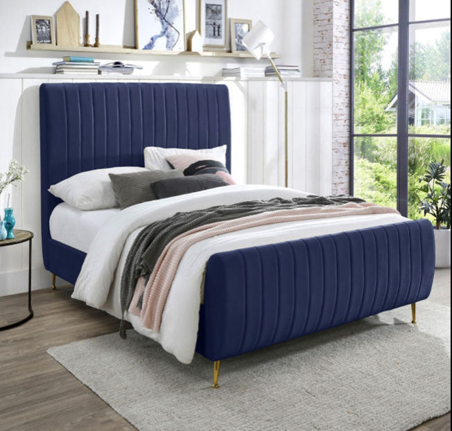 Avenna Sleigh Bed Double -Blue