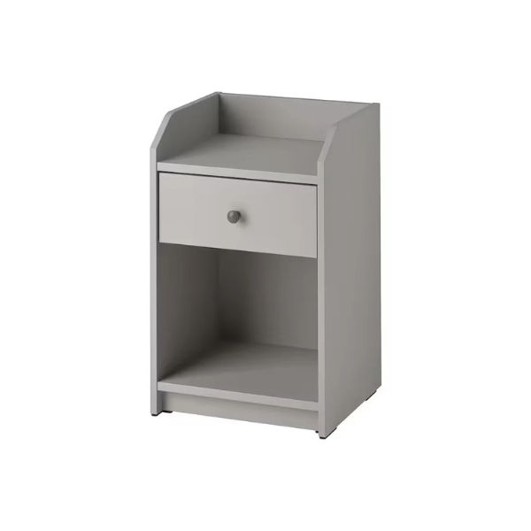 HAUGA Bedside table, grey, 40x36cm