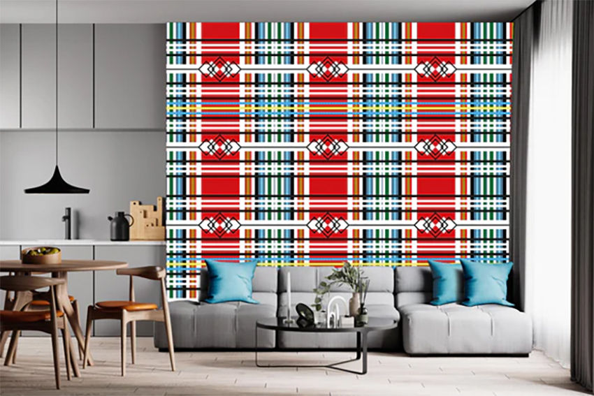 Venda African Print Wallpaper Blue
