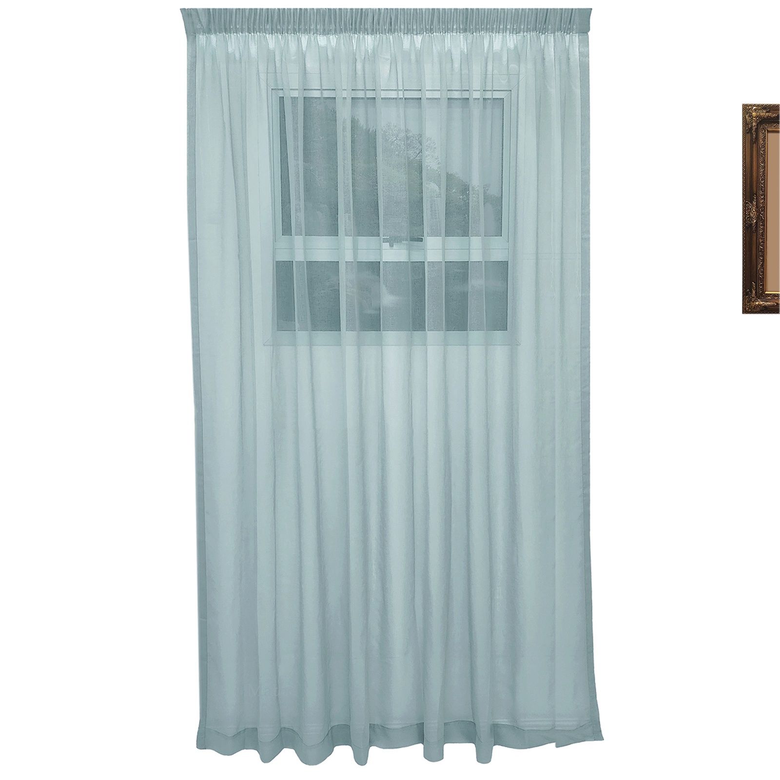 Matoc Designs Curtain -Mystic Voile -Duck Egg -Taped - 600cm W x 250cm H