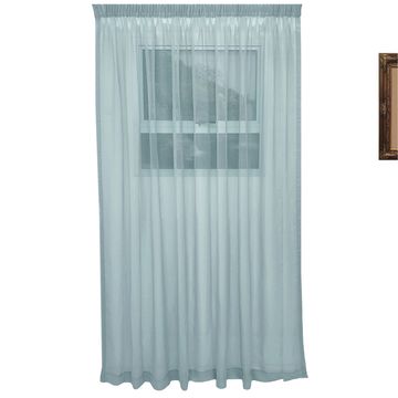 Matoc Designs Curtain -Mystic Voile -Duck Egg -Taped - 600cm W x 250cm H