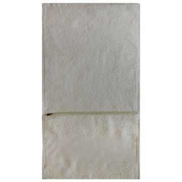 Bunty's Plush Gym Towel 450 GSM with Zip Pocket - Bright White (01 Pc Pack)