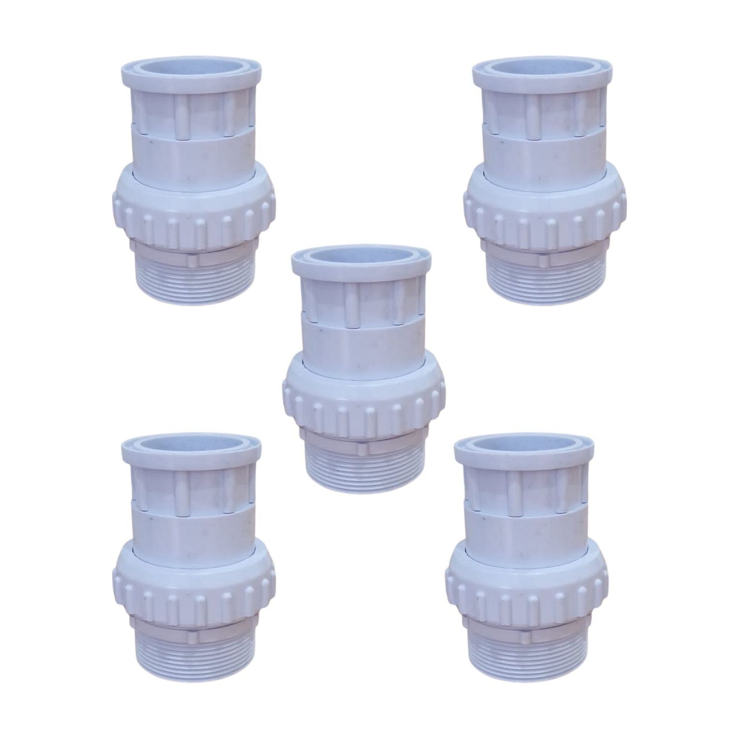 PVC Union 50mm White 5 Pack