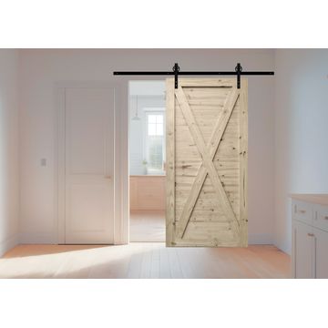 X Brace Pine Barn Door- Interior Barn Sliding Door Including Mechanism -  920mm(L) x 2100mmm(H) x 36mm(W)