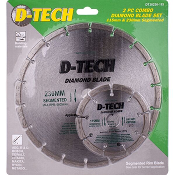 Diamond Blade 230Mmx22.22Mm+115Mmx22.2Mm Segemented