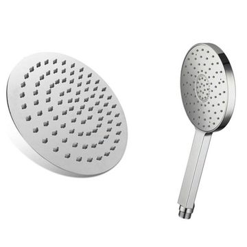 Shind Round 9" Rainfall Shower with Shower Head Combo - Silver