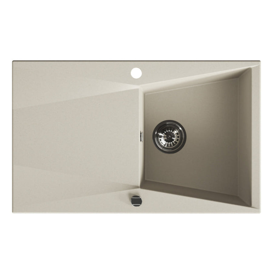 Laveo Grenada 780 Granite Composite Kitchen Sink 1 Bowl with Drainer - Beige (Beach Sand)