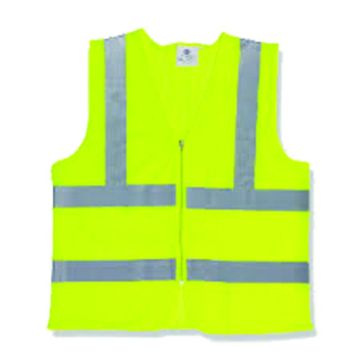 YELLOW REFLECTIVE SAFETY VEST WITH 5CM REFLECTIVE TAPE & 16