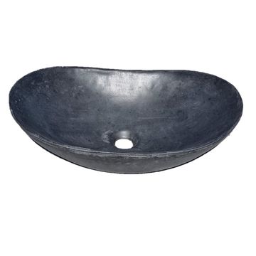 Bespoke Black Cement Basin Sink Modern Oval Shape 59 x 39 x 12cm