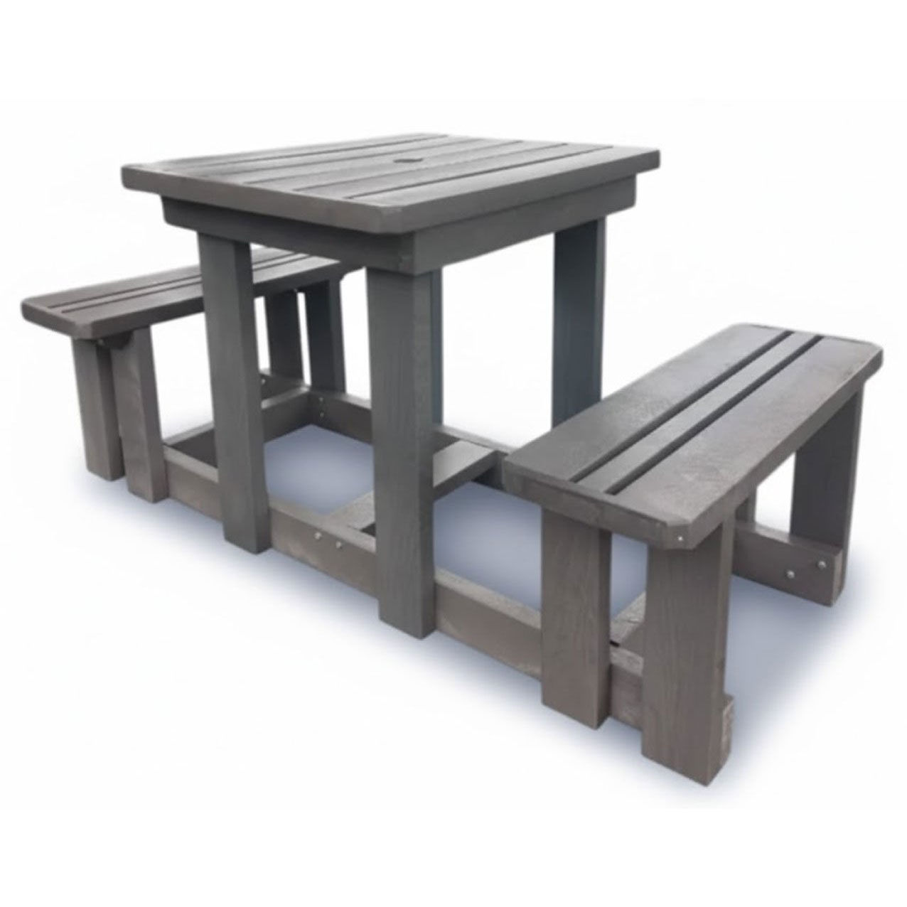 Recycled Plastic Picnic Table 2-Seater - Beige Cushions