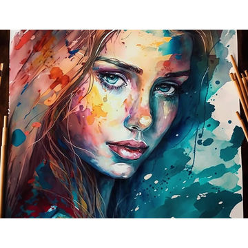 Canvas Wall Art - Canvas Wall Art: Beautiful Acrylic Water Colour  - B1294 - [120 x 80 cm]