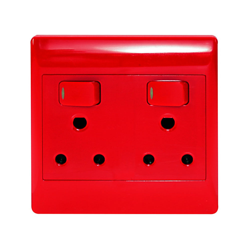 ACDC - 2x16a Dedicated Red Switched Socket Outlet 4x4