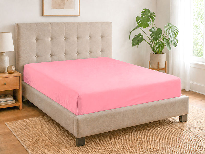 Everyday Collection Fitted Sheet - 90GSM - Pink Frosting - Double XL (06Pc Pack)