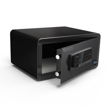 Steel Biometric Safety Box Fingerprint Safety Box Alarmed Safety Box 22cm High Horizontal LCD Touch Screen