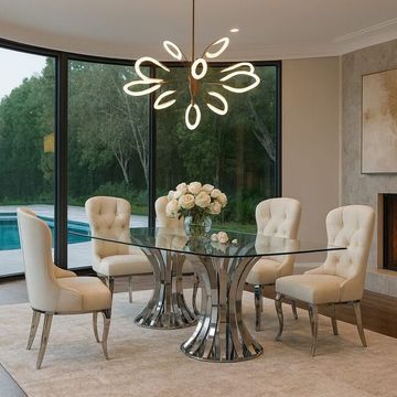 Trevor Glass Dining Table Set with 8 Chairs