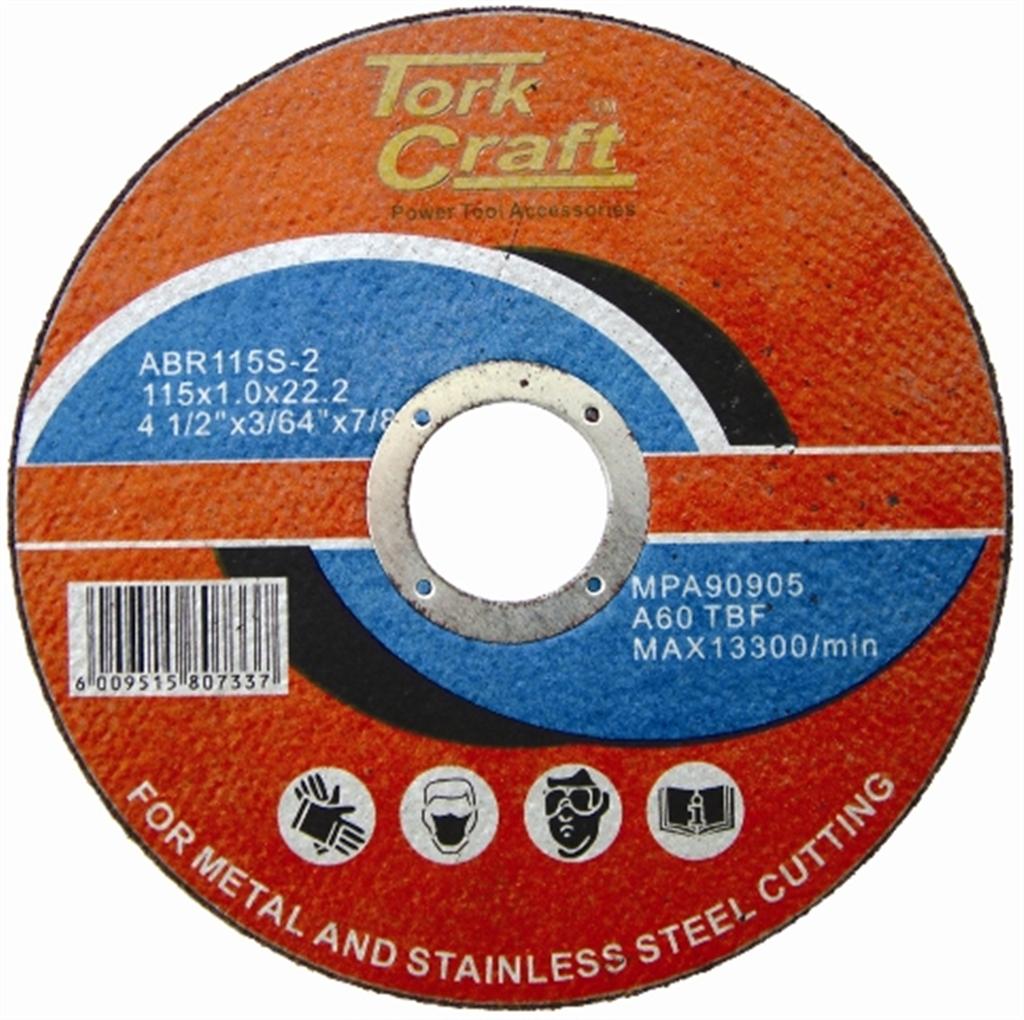 Tork Craft - Cutting Disc Steel & Ss 115 x 0.8 x 22.2 mm - 25 Pack