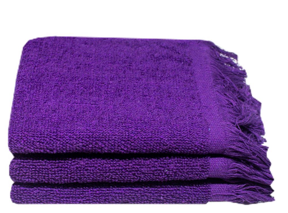Recycled Yarn - Ocean's 380GSM - Fringe Towels - Violet (03 Piece Pack)