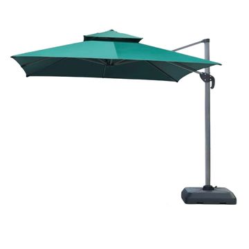 Purple Leaf 10-ft Aluminum Square Green Cantilever Patio Umbrella with no light