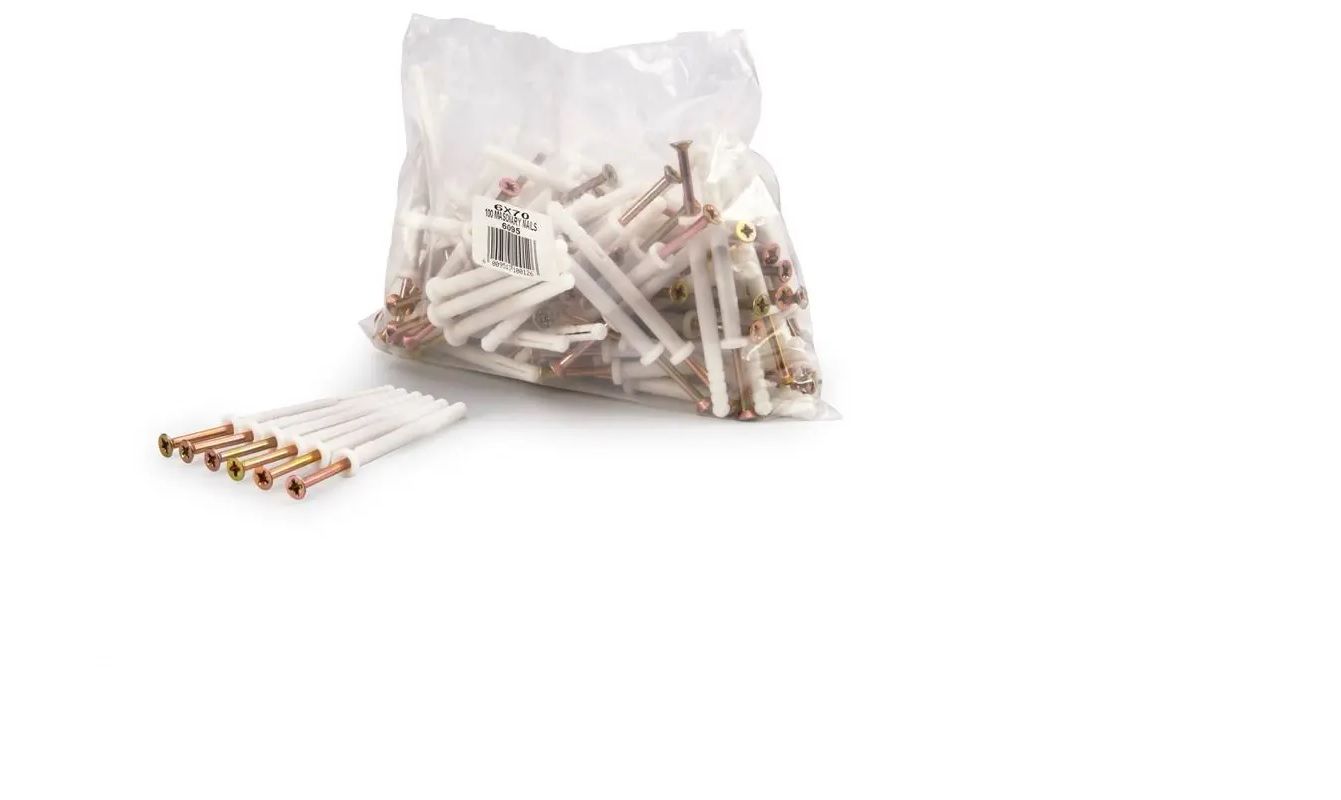 Masonry Nails, 6mm x 70mm, 100 Pieces (3 pack) BY WOODLY