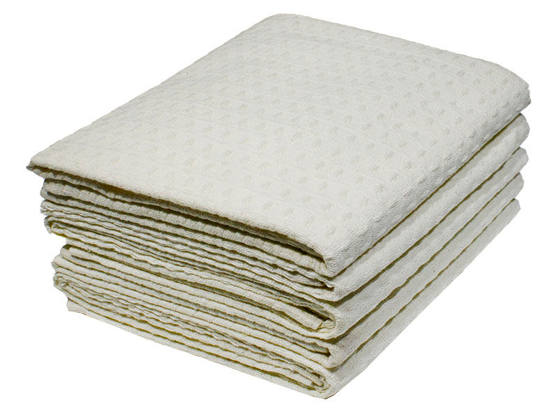 Multipurpose, Easy Fit, Absorbent Kitchen Towel - Design 2010 - 040x070cms - (05 Pc Pack) - Plain - Bright White (Cream)